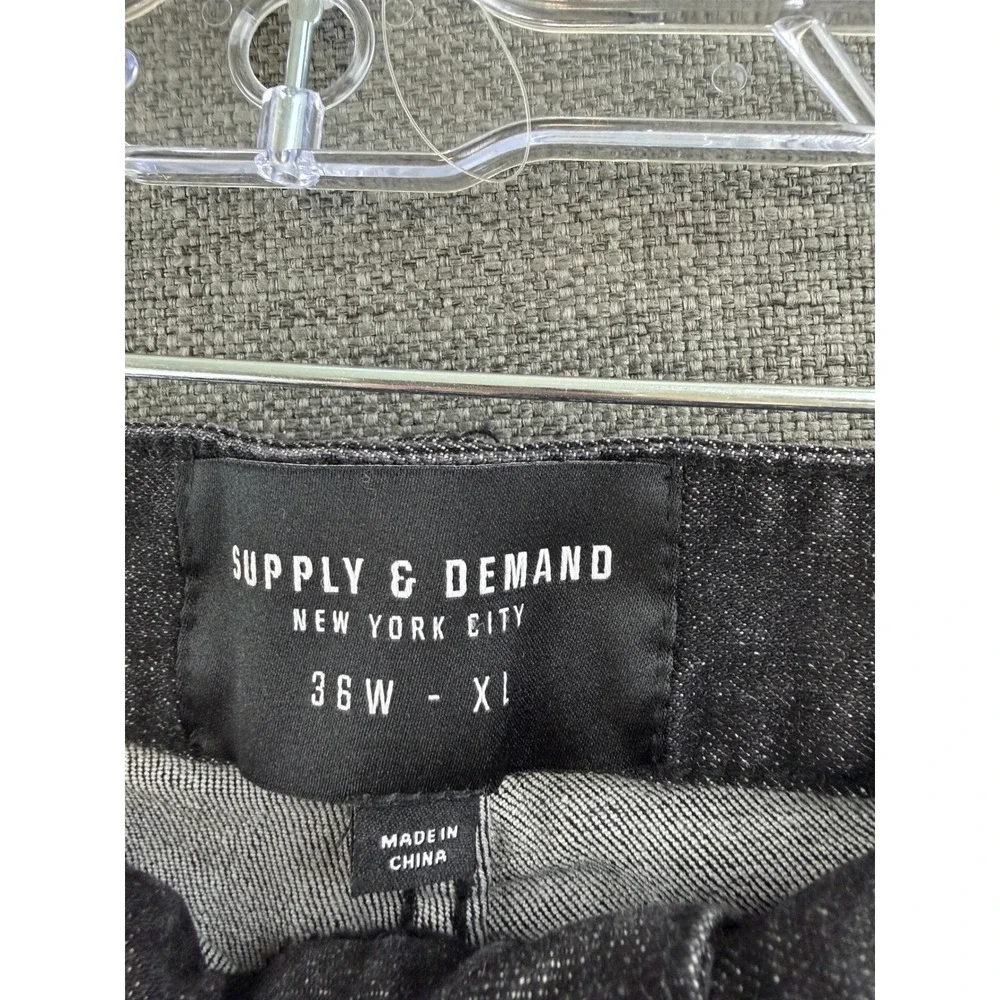 Supply & Demand Cayman Slim Fit Jeans Black Graphic Patch 36W XL SUM17440